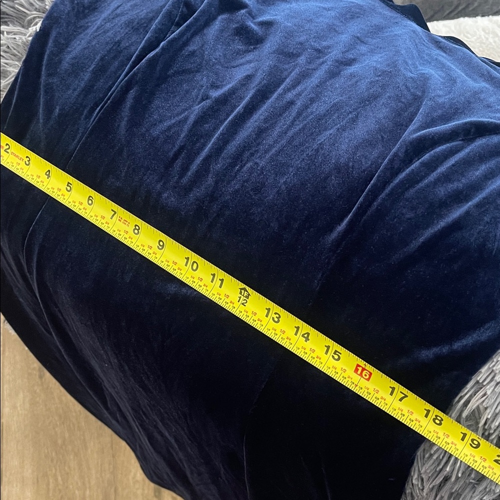 DKNY Deep Blue Velvet Long Sleeve Dress - Picture 10 of 11